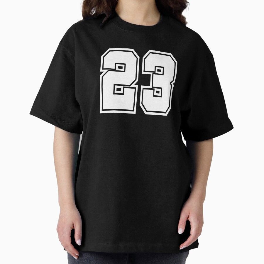 23 shirt number college style football soccer number Oversized T-Shirt