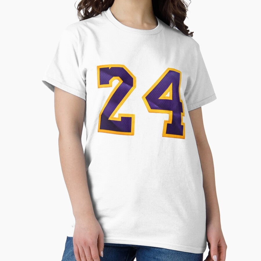 #24 Kobe Lakers jersey number (Transparent) Classic T-Shirt
