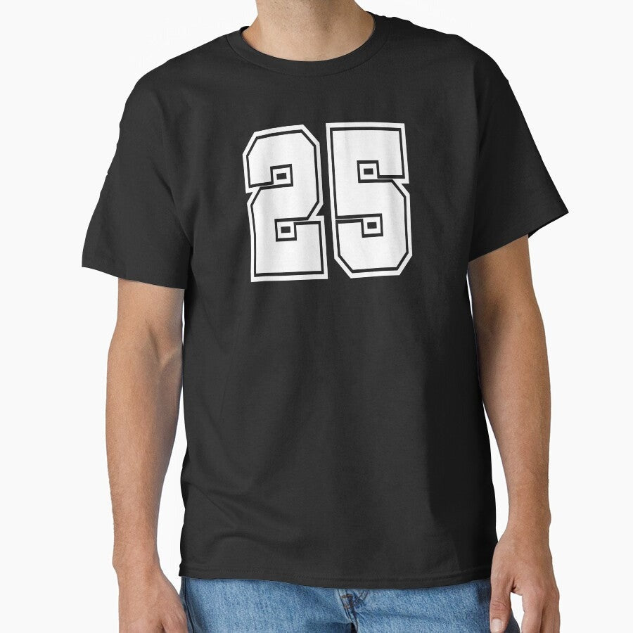 25 shirt number college style football soccer Classic T-Shirt