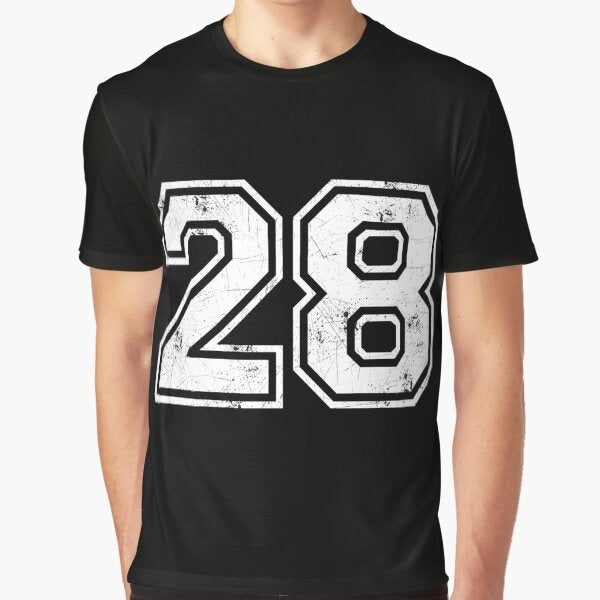 28 jersey jerseys number 28 jersey sports Graphic T-Shirt