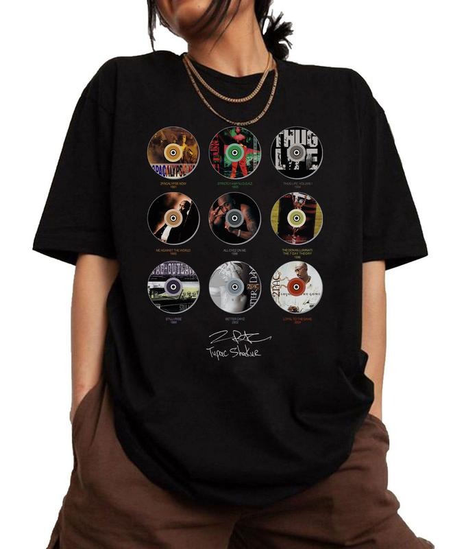 2Pac Album Shirt, 2PAC Rapper Tshirt, Hip Hop Legends and Pioneers Tee, 90s Hip Hop, Gift For Fan style 001