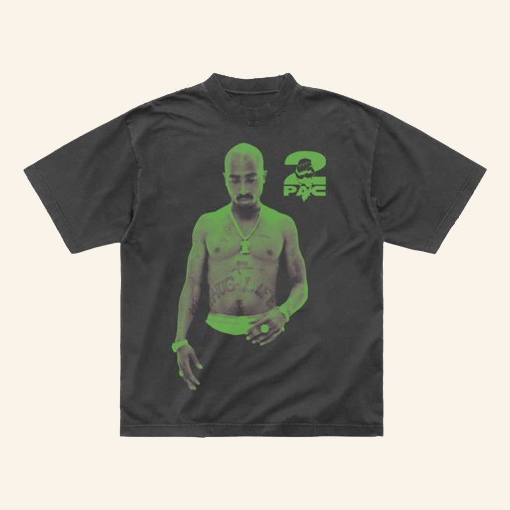 2Pac Merch Neon Thug Life Charcoal T-Shirt Gifts For Rapper Fans