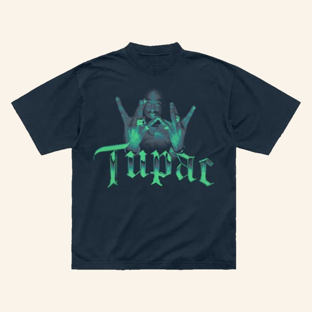 2Pac Merch Westside Navy T-Shirt Rapper Gifts For Fans