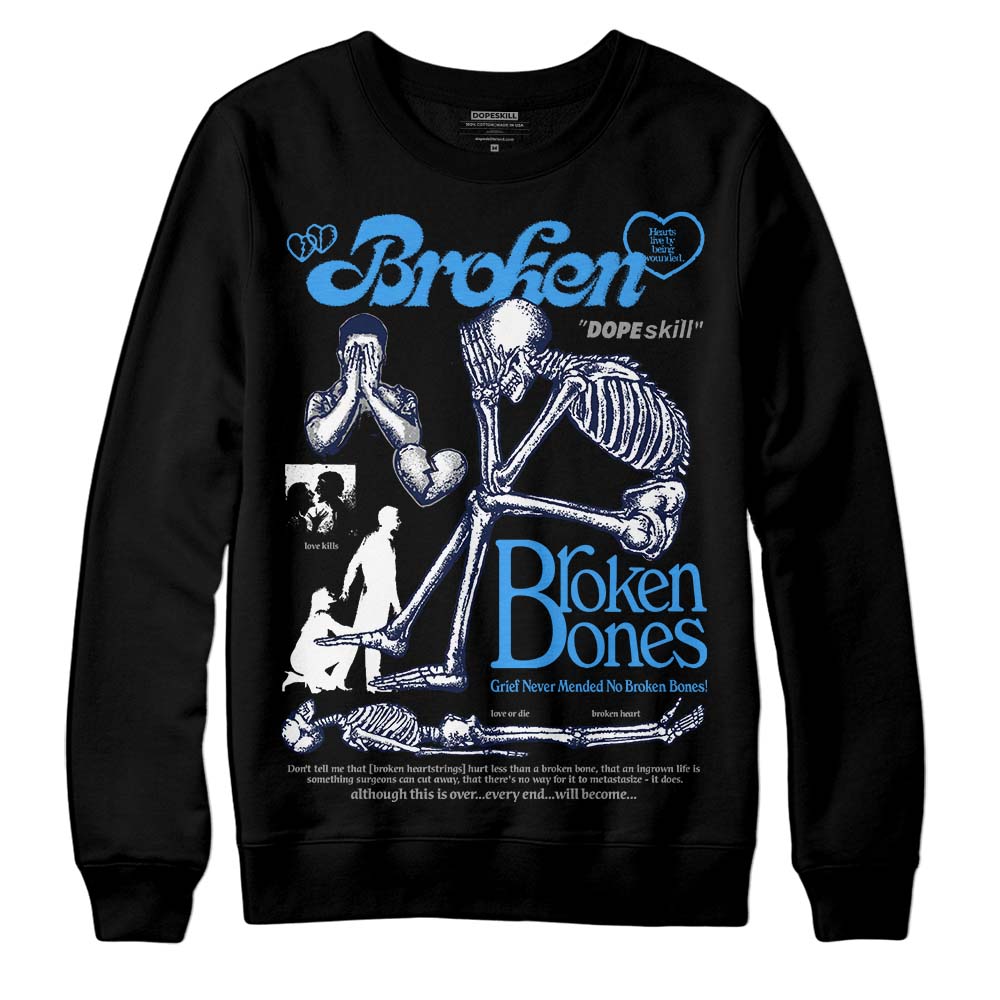AJ Spizike White Obsidian DopeSkill Sweatshirt Broken Bones Graphic