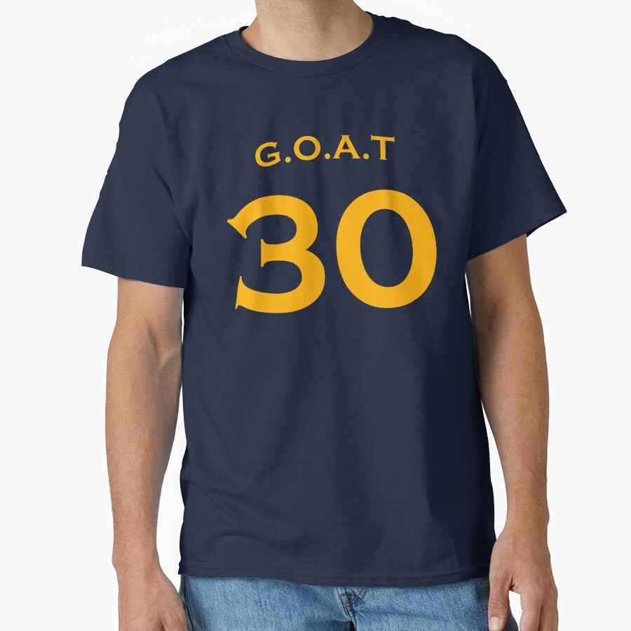 30 G.O.A.T- greatest of all time yellow on blue Classic T-Shirt