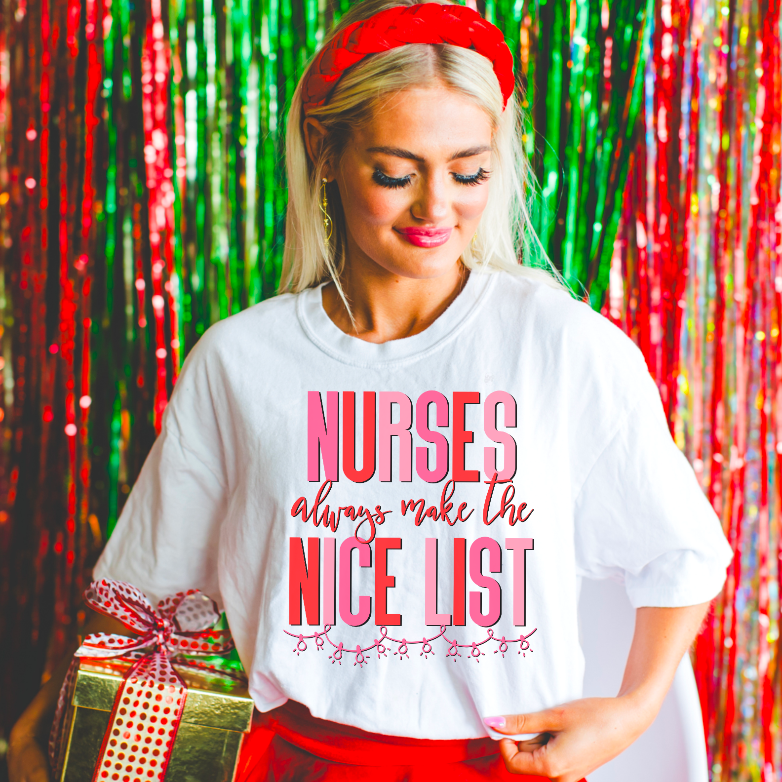 Nurses Always Make the Nice List Christmas Graphic Tee Hoodie, Sweatshirt | RetroDripTee.com