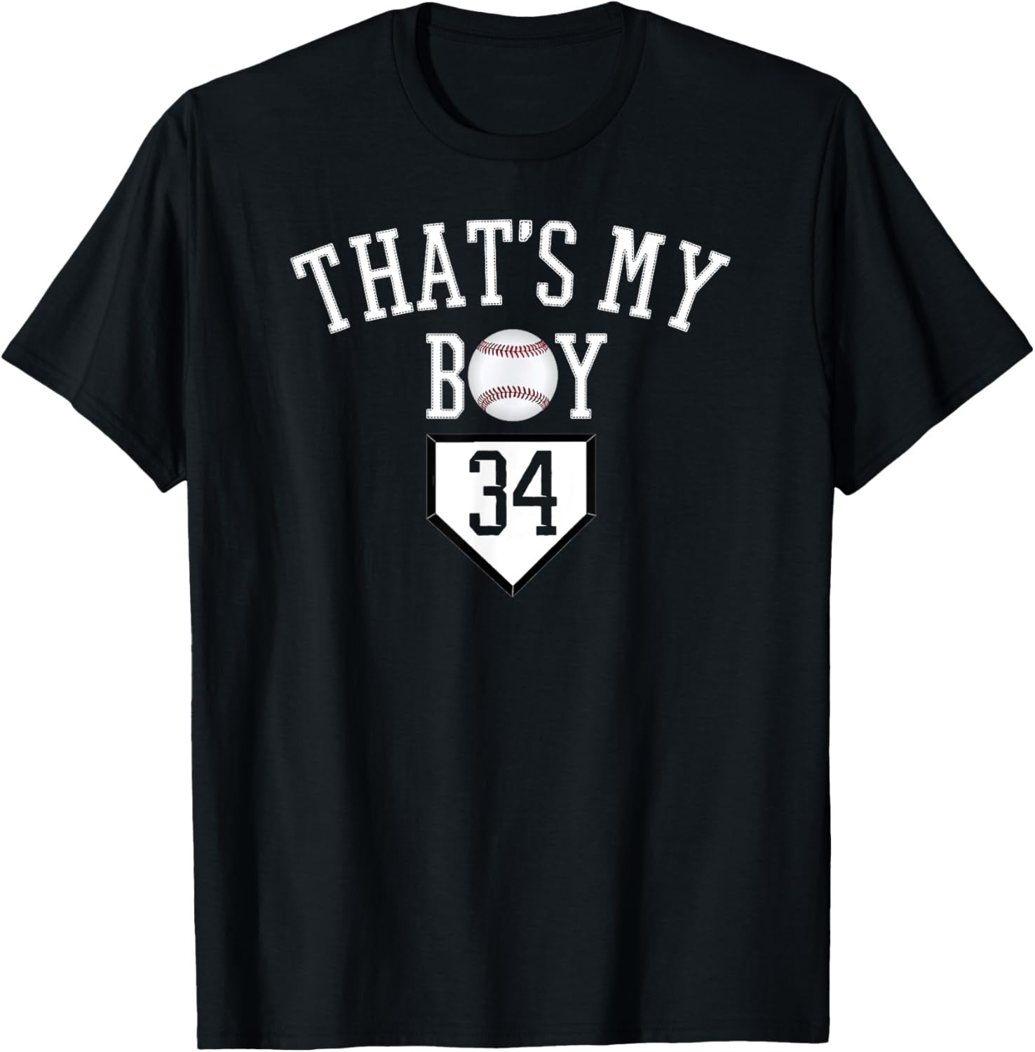 #34 Thats My Boy Baseball Number Shirt-Baseball Mom Dad Tee