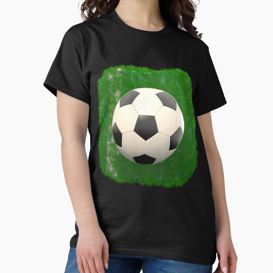 3D Football Soccer Ball Square Classic T-Shirt