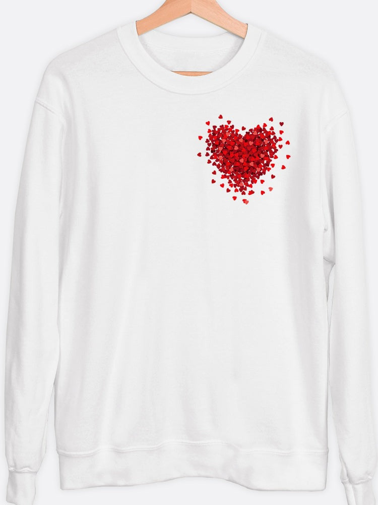 3D Mini Hearts Pocket Graphic Sweatshirt