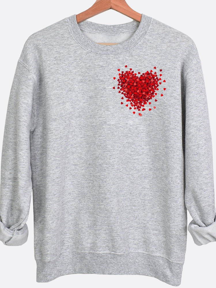 3D Mini Hearts Pocket Graphic Sweatshirt