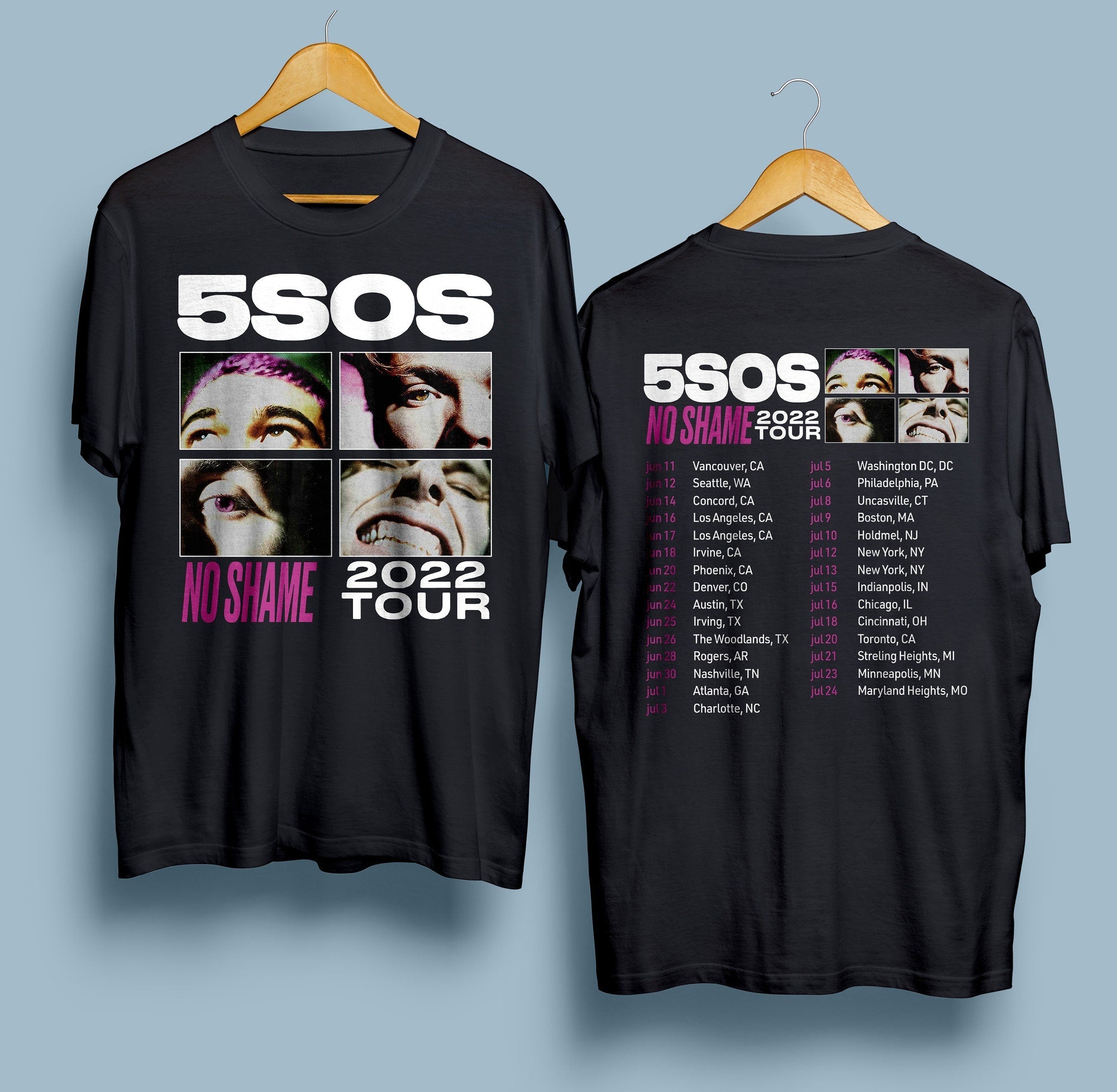 5SOS Shirt, Vintage 5 Seconds Of Summer Inspried, 5SOS NoShame 2022 Tour Shirt