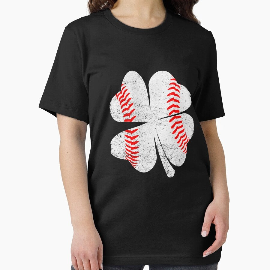 4 Leaf Clover Baseball St. Patrick's Day Shamrock Baseball Gear Essential T-Shirt