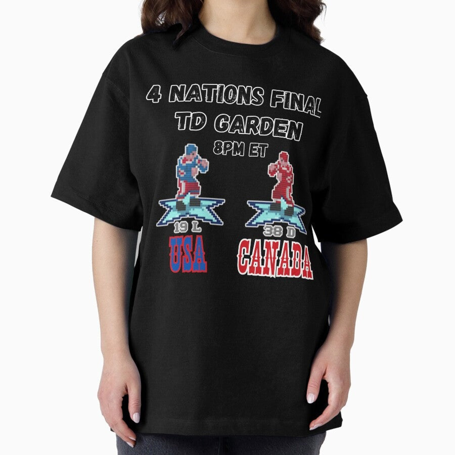 4 Nations Hockey Final USA Canada Oversized T-Shirt