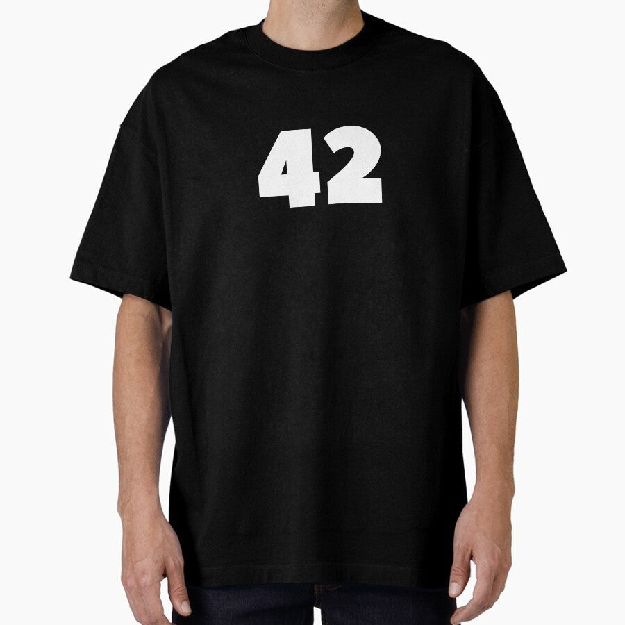 42 Soccer Football Jersey Number Sports Fan Oversized T-Shirt
