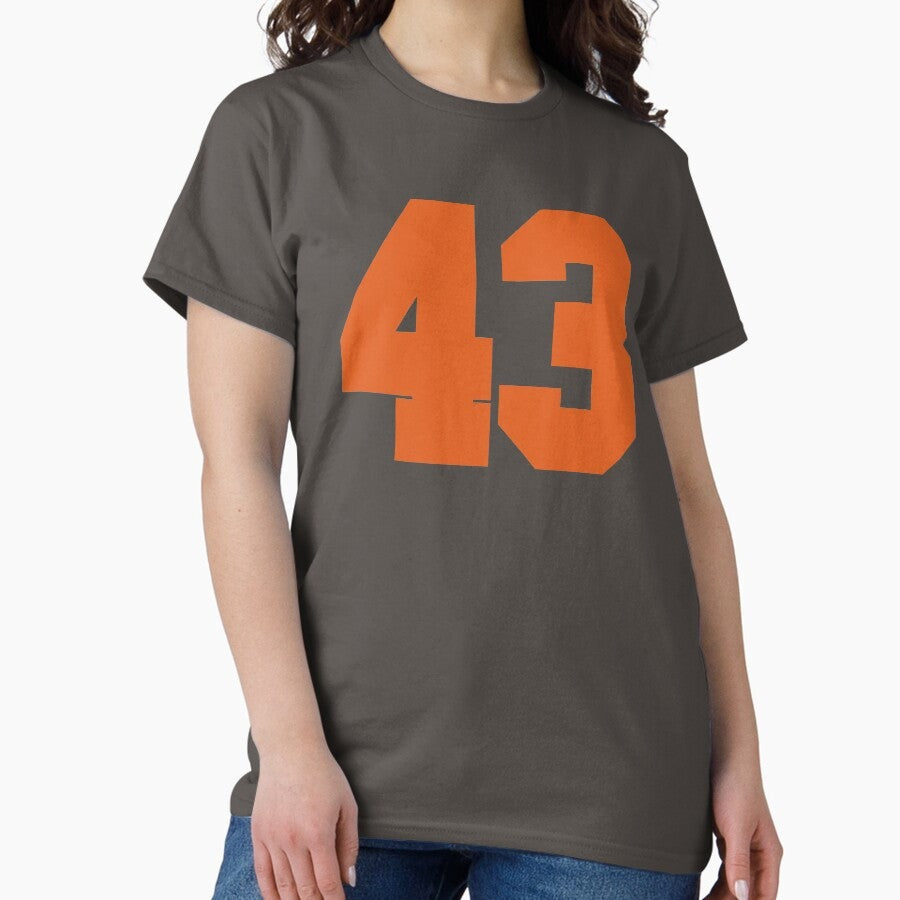 43 Number Cleveland Sports Fourty-Three Brown Jersey Classic T-Shirt