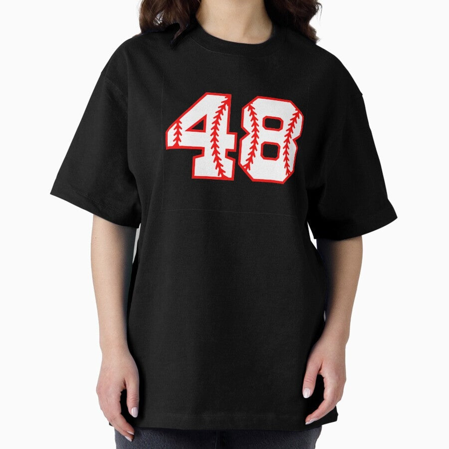 48 Number Baseball Forty-eight Sport Oversized T-Shirt