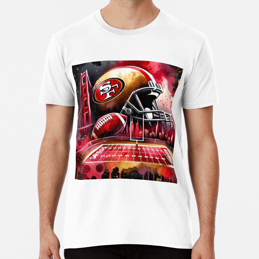 49ers Watercolor Fan Art Premium T-Shirt