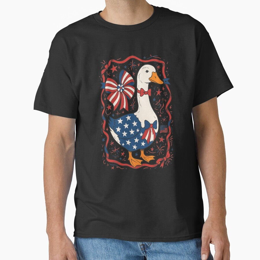 4Th Of July Mama Goose American Mama Coquette Memorial Day Classic T Shirt