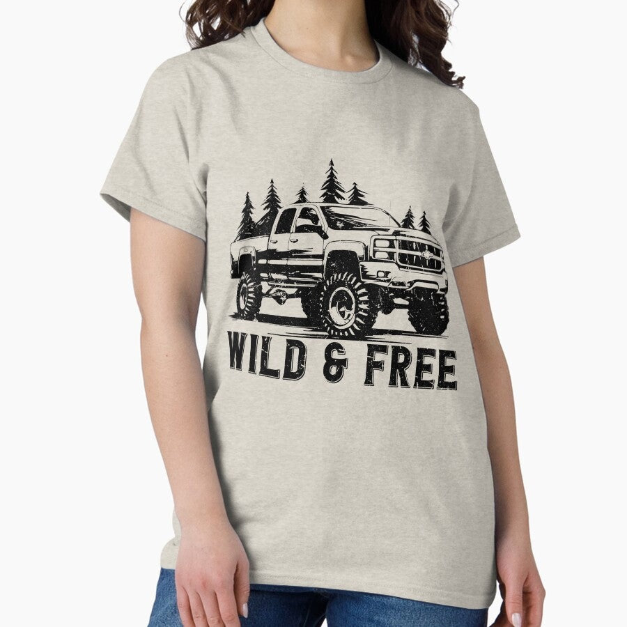 4X4 Off Road Explorer Pickup Wild Free Black Classic T Shirt