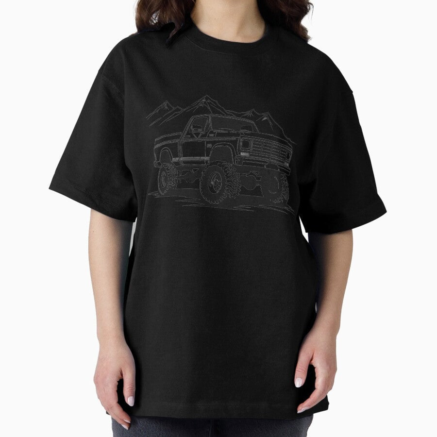 4X4 Off Road Explorer Pickup Wild Free Black Oversized T Shirt