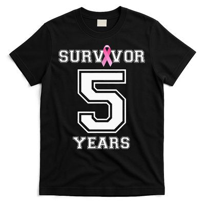 5 Years Breast Cancer Survivor Gifts For Pink Ribbon T-Shirt