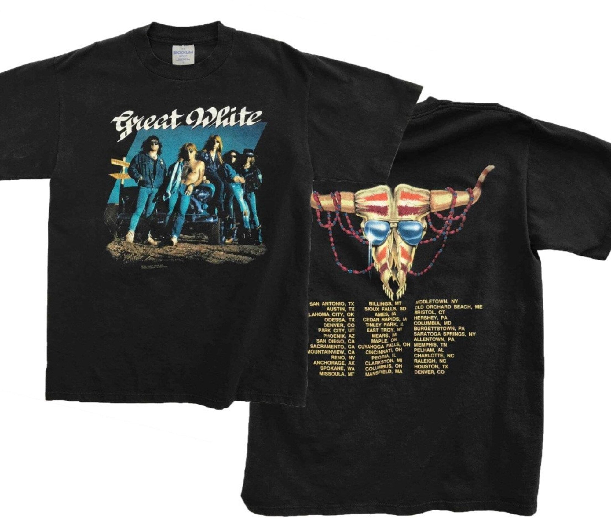 Great White 1991 Hooked Tour Music Band T Shirt
