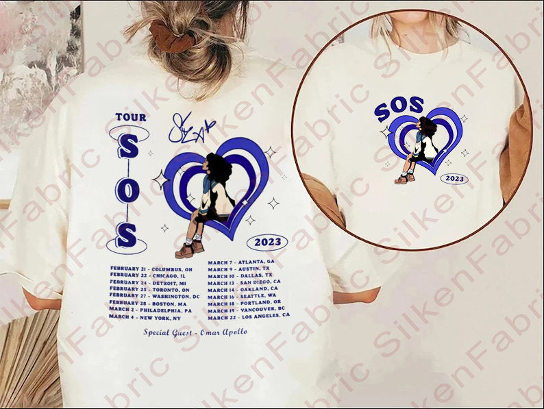 S.Z.A S.O.S Music Tour 2023 Shirt, Vintage S.Z.A Shirt, S.Z.A SOS