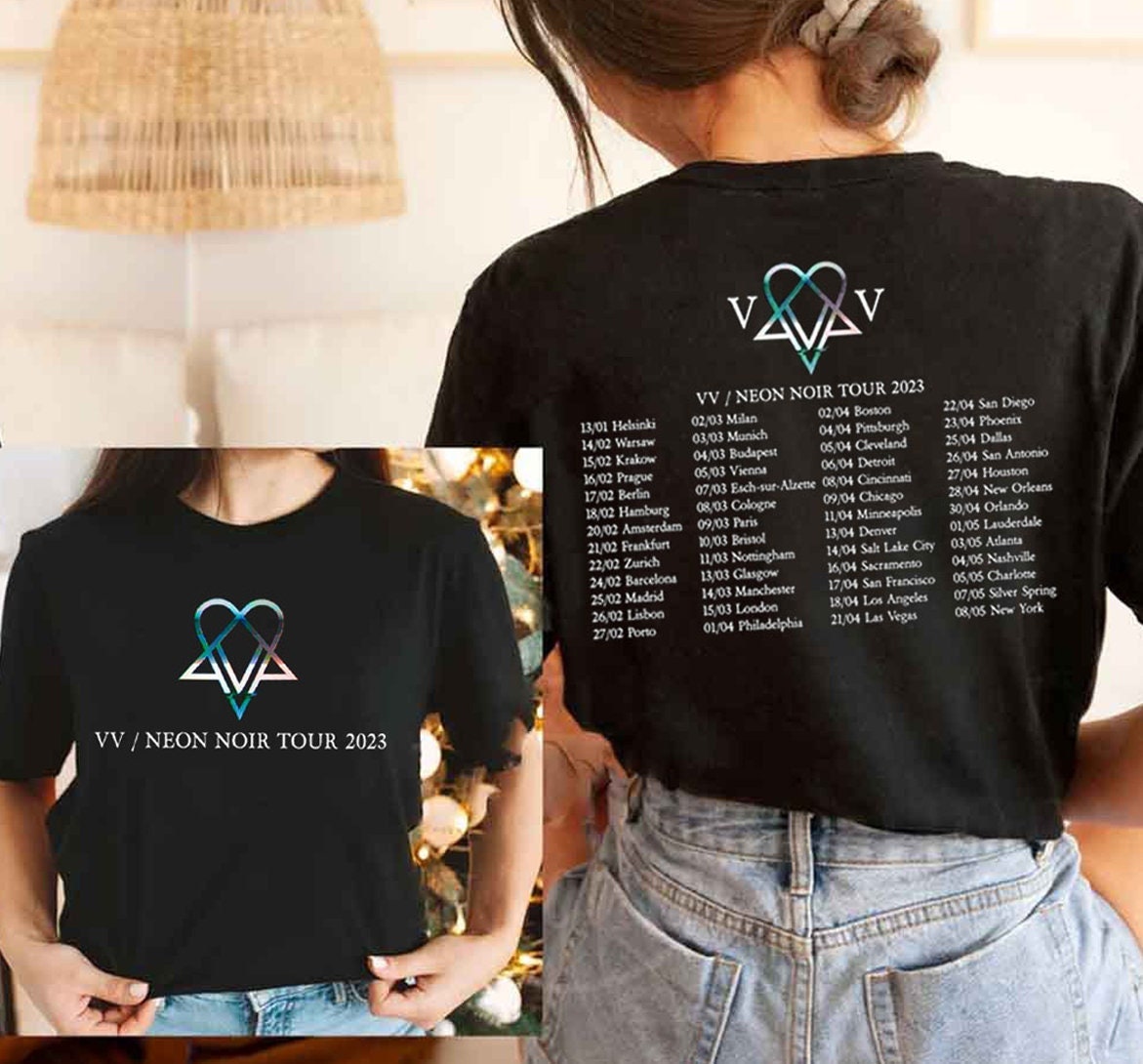 Vv / Neon Noir Tour 2023 T-Shirt, Ville Valo Rock Music Tour Concert Ville Valo Shirt, Neon Noir Tour Shirt
