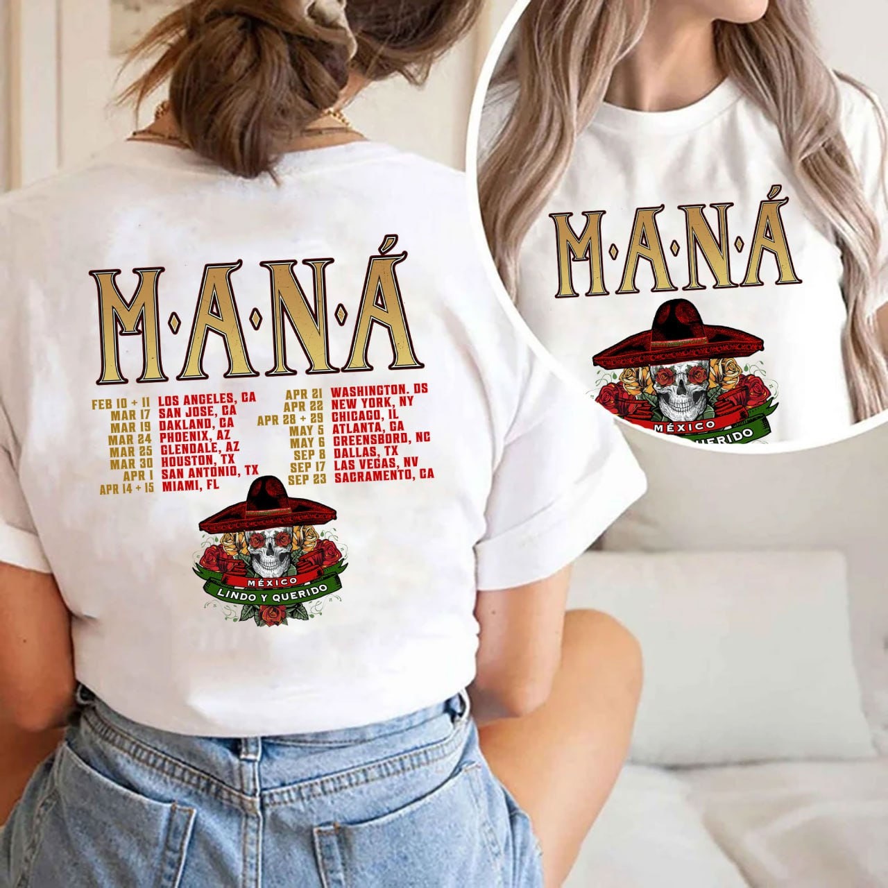 2 Sided Man Mexico Lindo y Querido US Tour 2023 Tshirt