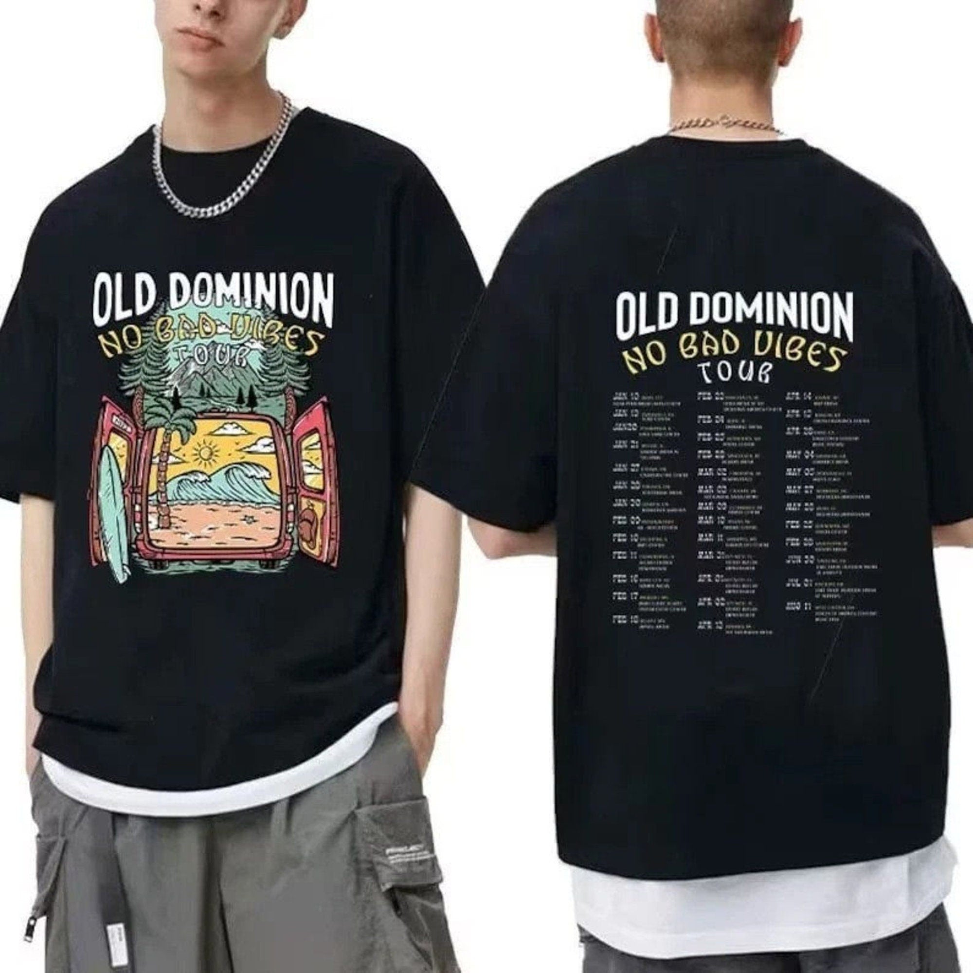 Old Dominion Shirt, No Bad Vibes Tour 2023 Tee T-Shirt, Music Tour 2023 Shirt