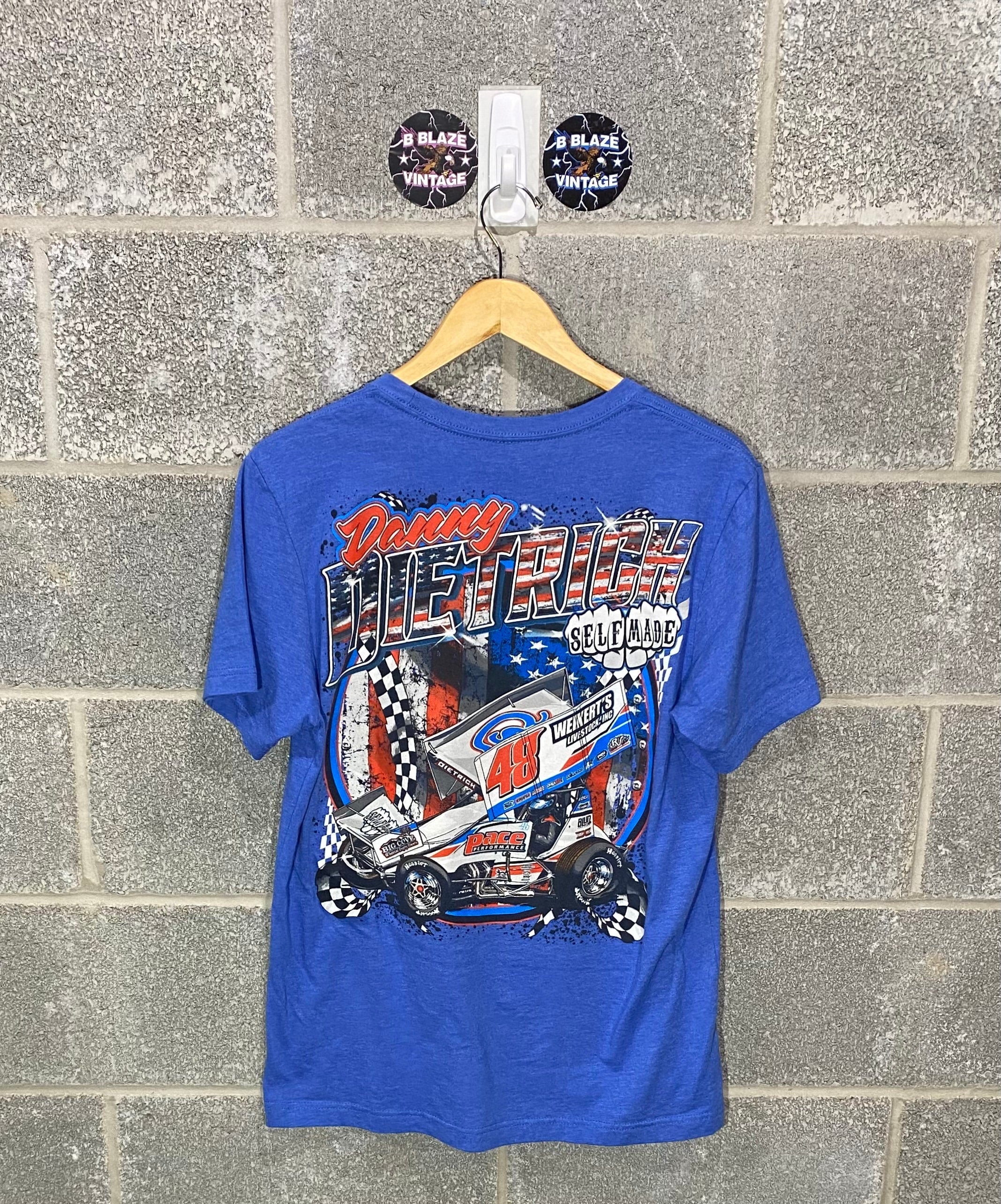 Danny Dietrich Sprint Car Dirt Track Racing Blue Graphic T-Shirt