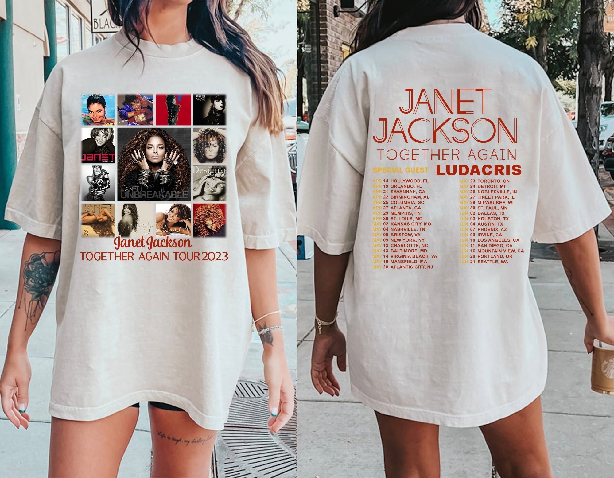 90s Janet Jackson Vintage T-Shirt, Janet Jackson Shirts, Janet Jackson Together Again Tour 2023