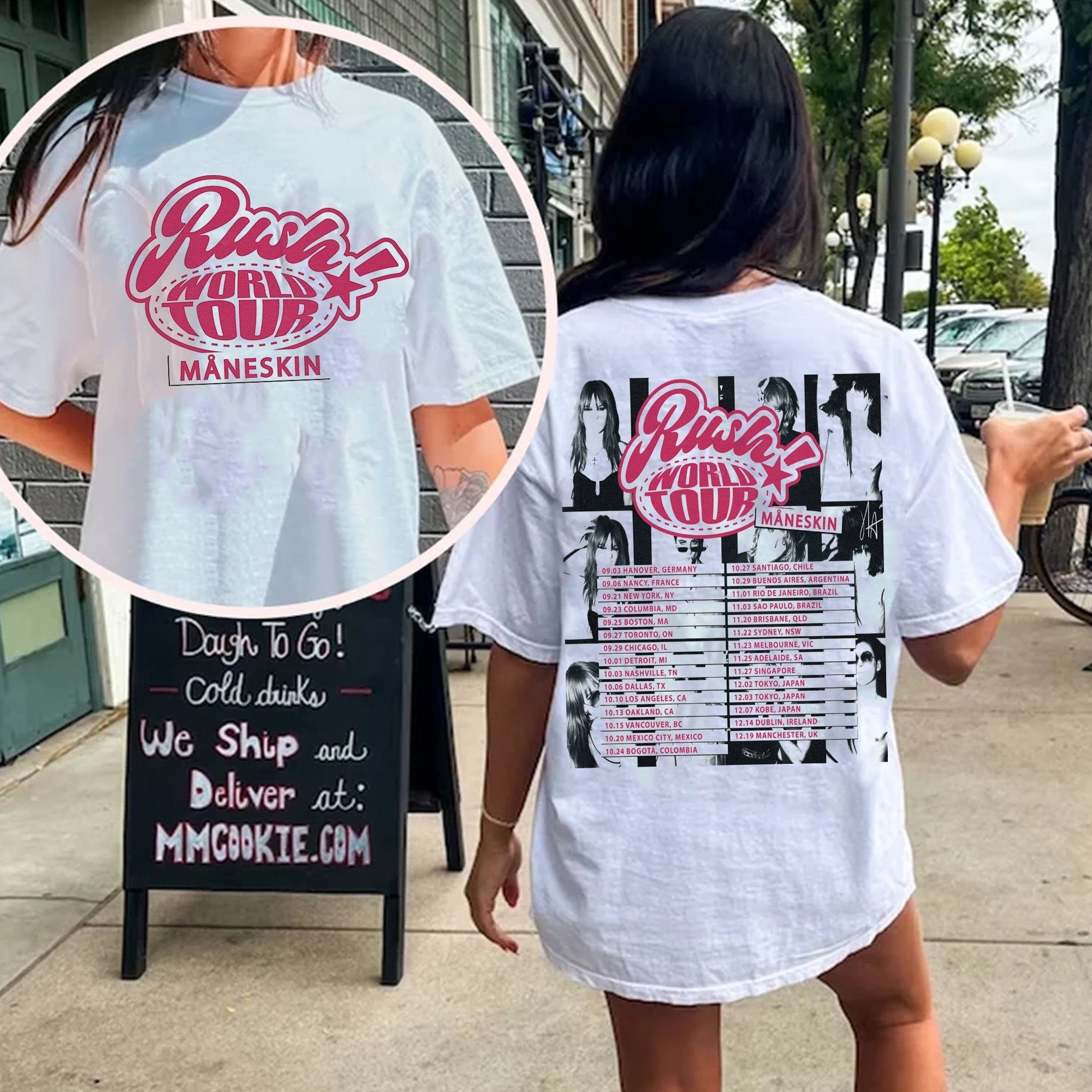 2 Sided Maneskin Rush World Tour 2023 Merch