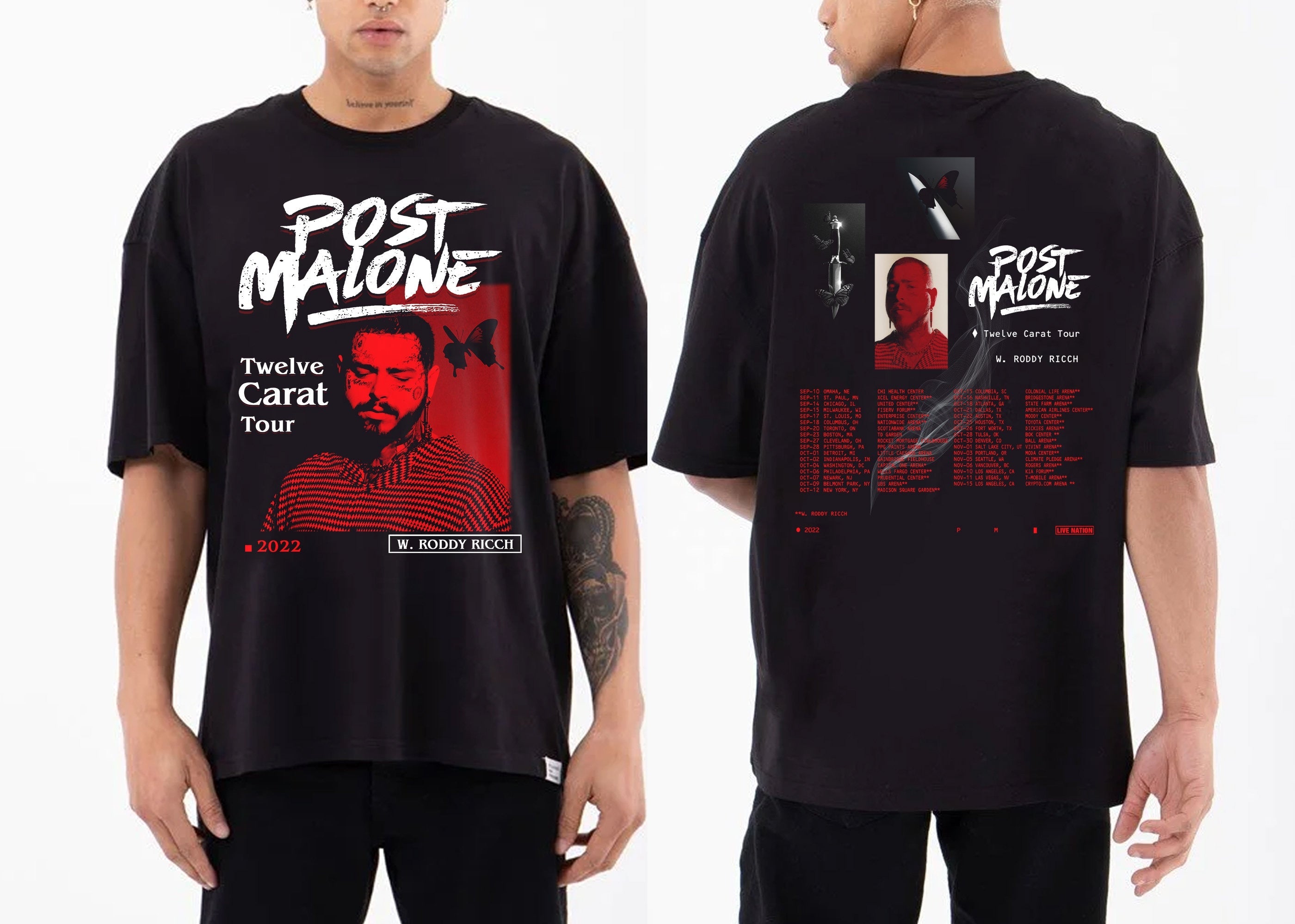 Post Malone Music T-Shirt, Post Malone World Tour 2023 T-Shirt, Twelve Carat Tour 2023 Shirt