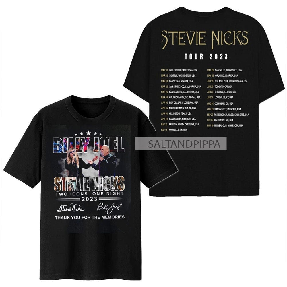 2023 Billy Joel Stevie Nick Two Icons One Night Shirt, Billy Joel T-shirt