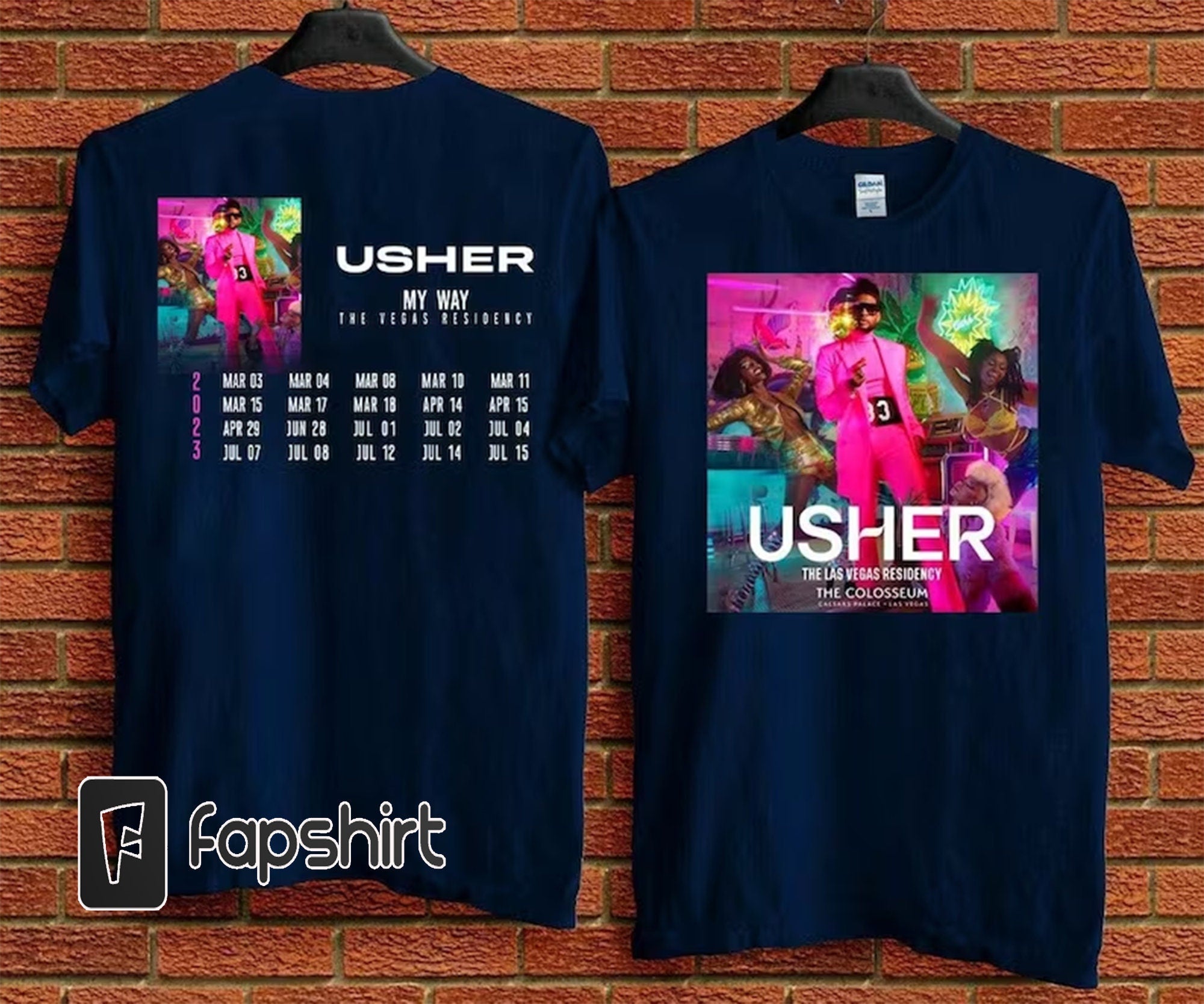 2023 Usher My Way The Vegas Residency Tour Shirt, Usher RnB Music Concert 2023 Shirt