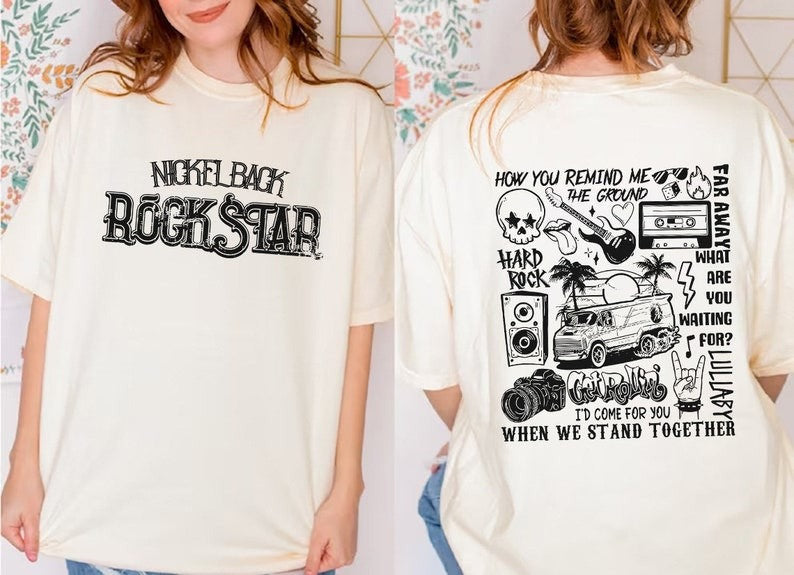 Nickelback Music Shirt, Vintage Get Rollin' Tour 2023 Album, Nickleback Band Shirt