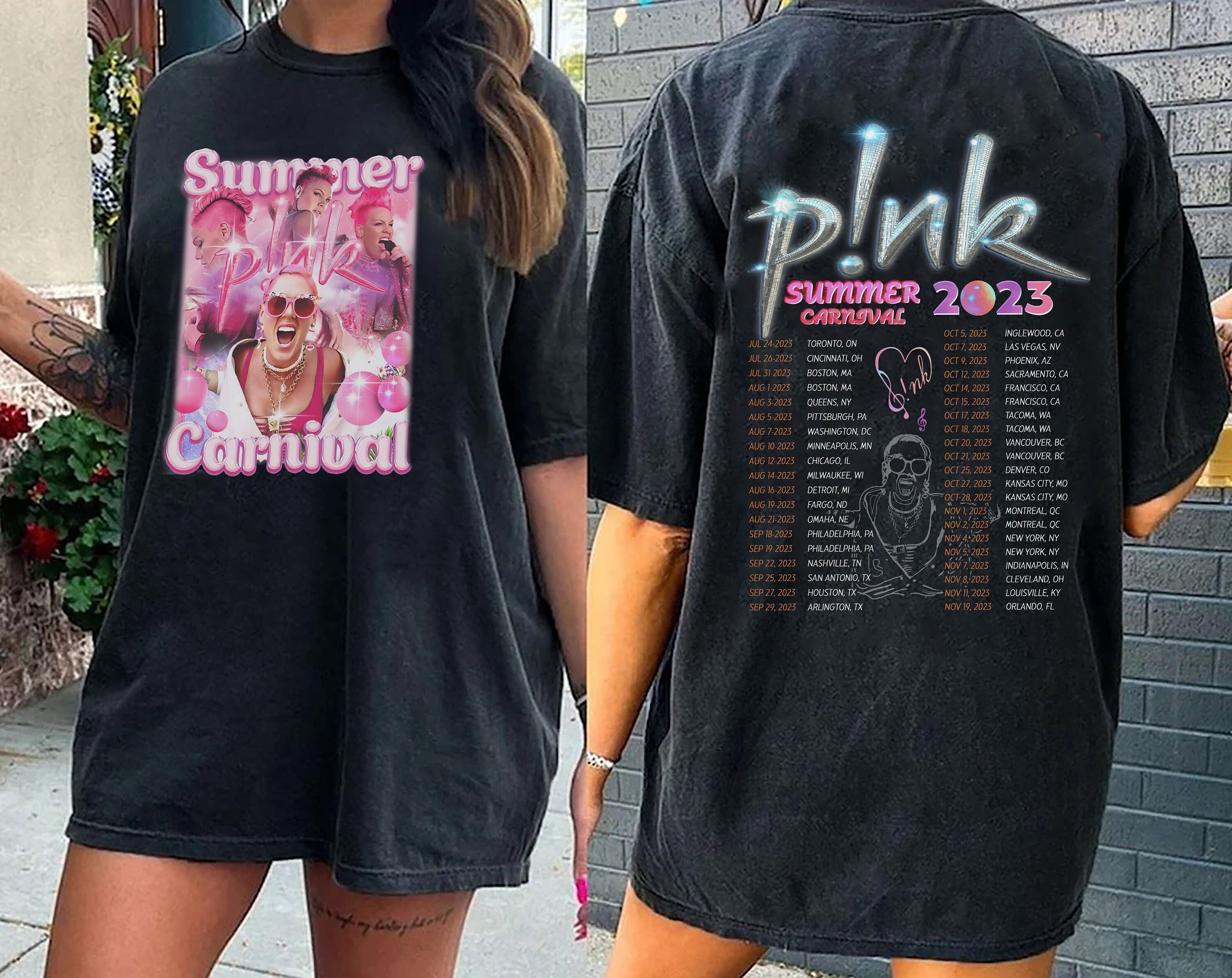 Pink Music Shirt, Trustfall Album Shirt, Pink Summer Carnival 2023 Tour T-Shirt, 2023 Summer Carnival Tour Shirt