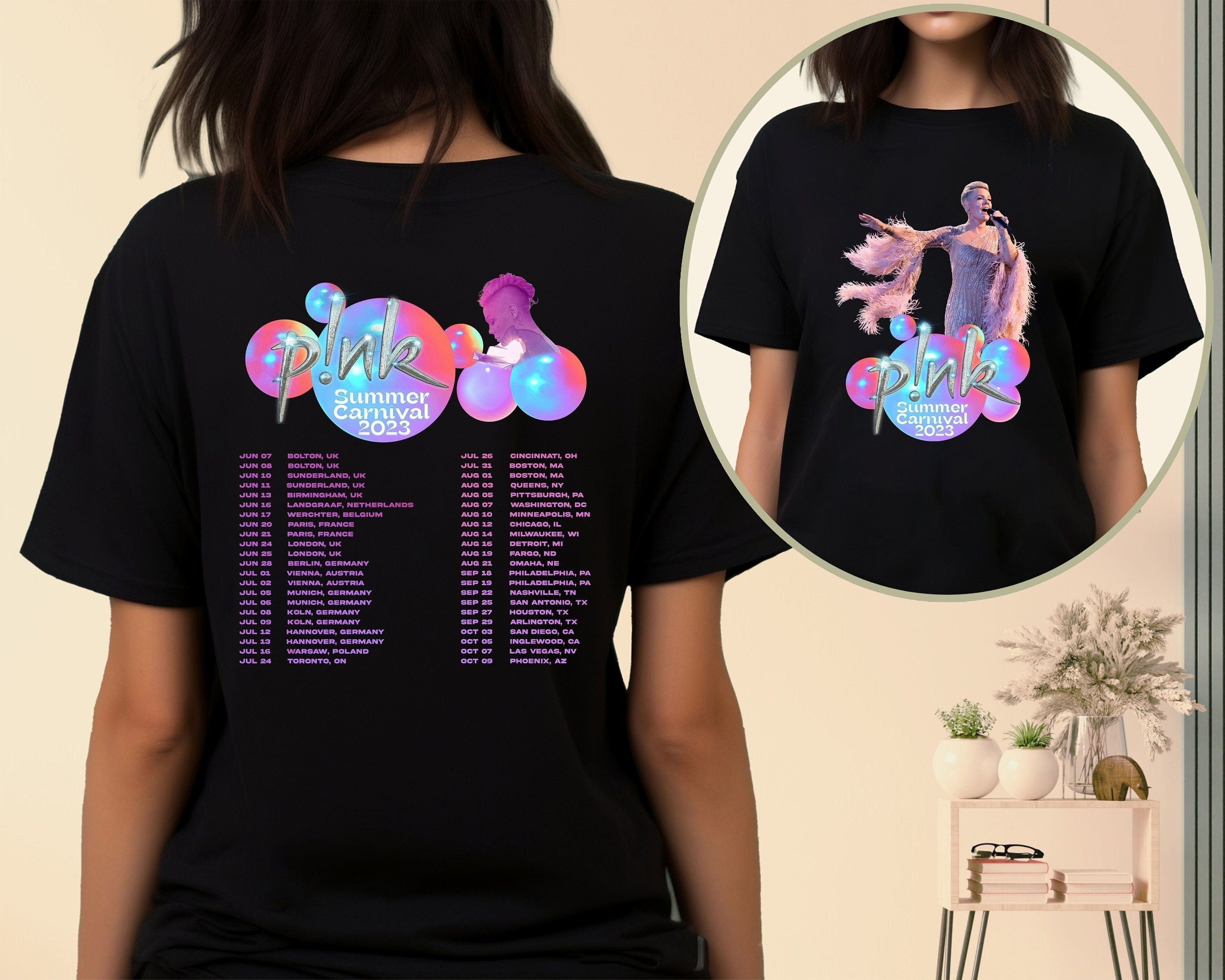 P!nk Summer Carnival 2023, Trustfall Album Tee, Pink Singer Tour, Music Tour 2023