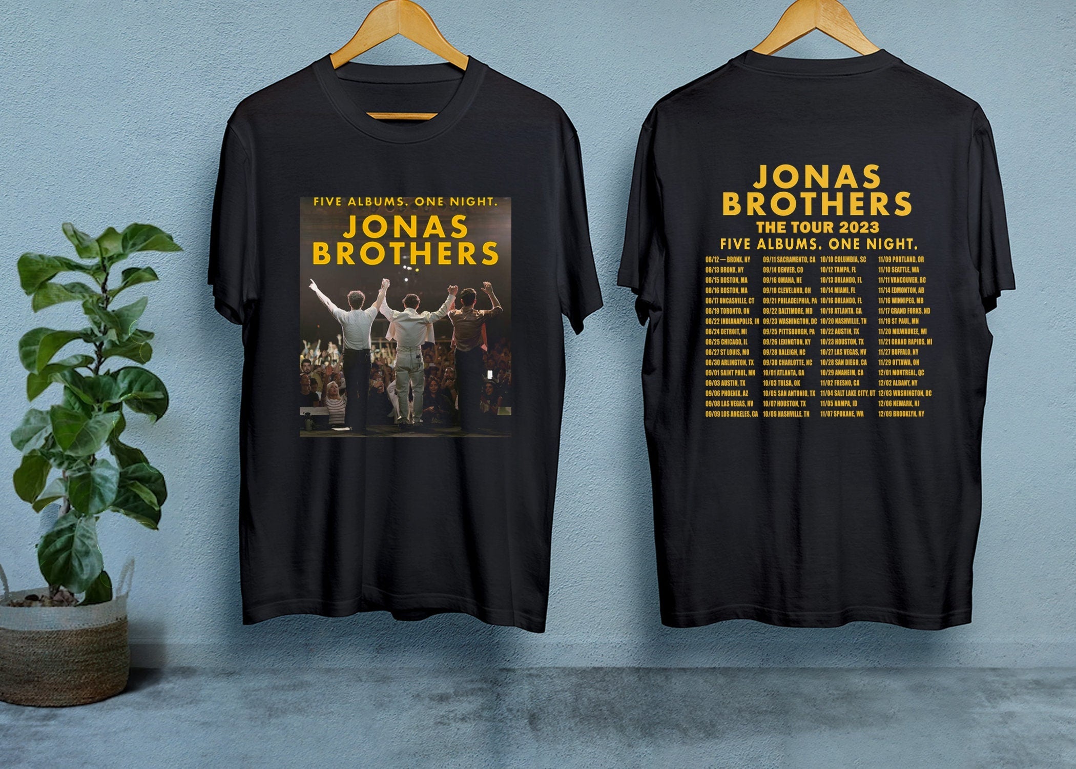 Jonas Brothers Tour Shirt, Music 2023 Tour Merch, 2023 Jonas Brothers Five Albums One Night Tour