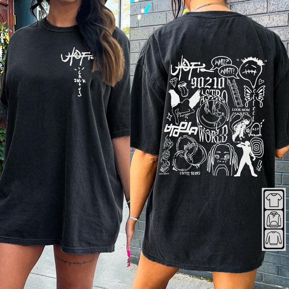 Travis Music Doodle Art Shirt, 2 Side Vintage Travis Utopia Album Merch