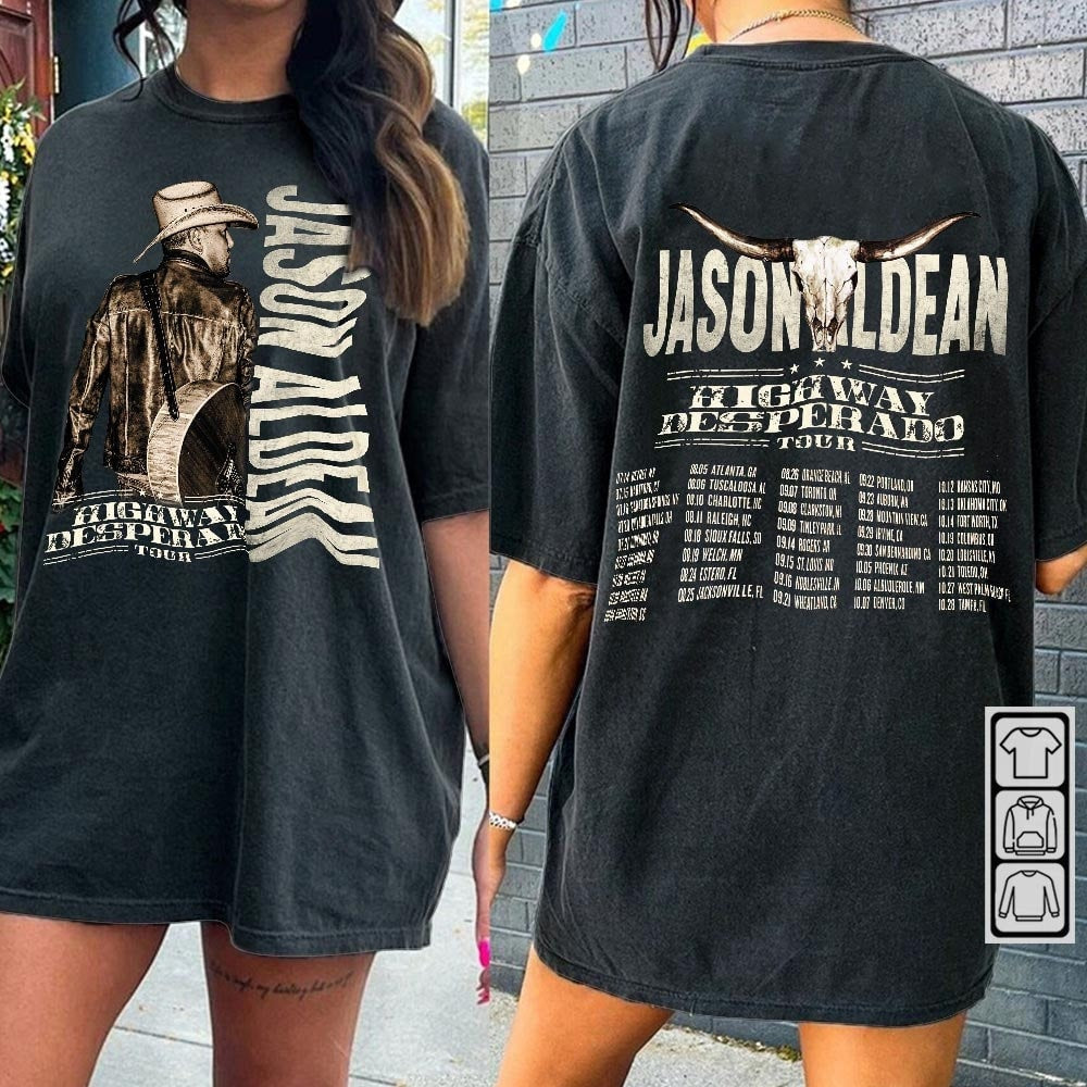 Jason Aldean Music Shirt 2Side K2, Highway Desperado World Tour 2023 Shirt
