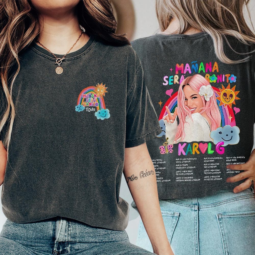 Karol G Manana Sera Bonito Tour Music Shirt, Karol G Pink Hair 2 Side, La Bichota