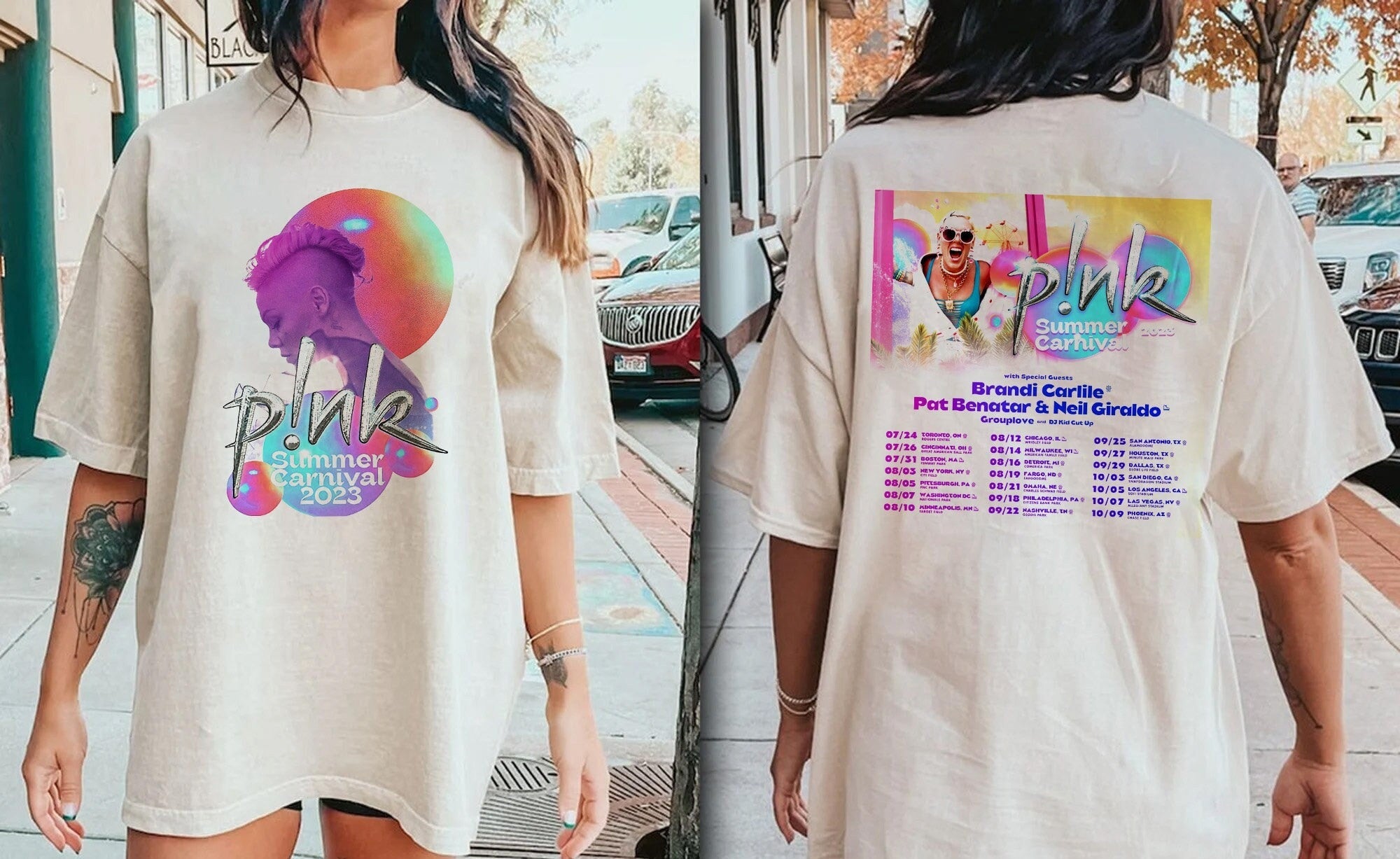 Pink Singer Tour Album Tee, Music Festival Shirt