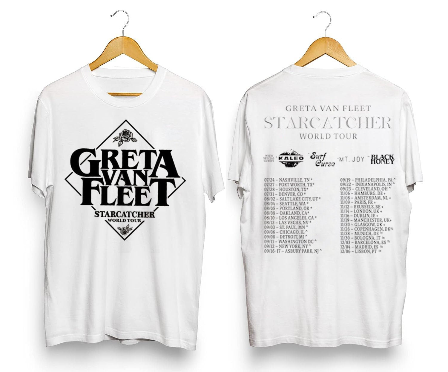 2023 Greta Van Fleet Tour T-Shirt, 90s Vintage Tee, Rock Band Greta Van Fleet Shirt