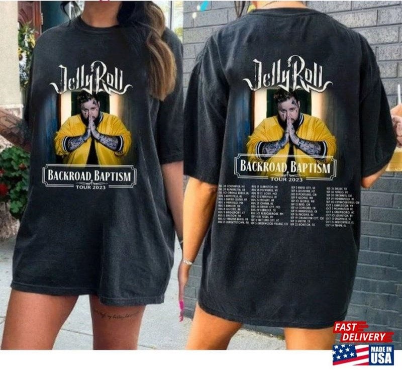 Vintage Jelly Roll 2023 Tour Shirt Backroad Baptism Music Classic Shirt