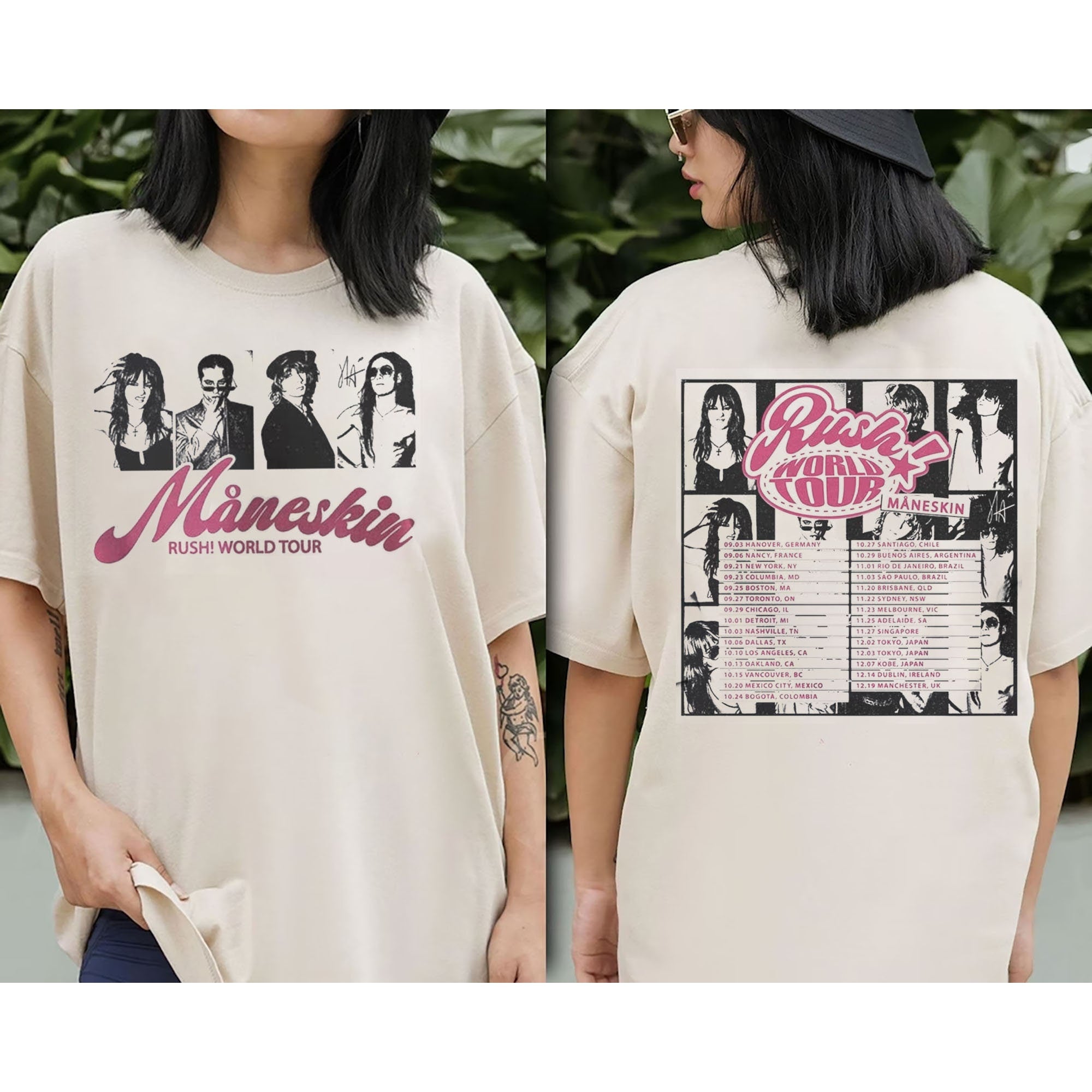 Maneskin Band Music Shirt, Rush! World Tour 2023 Ticket Vintage Shirt