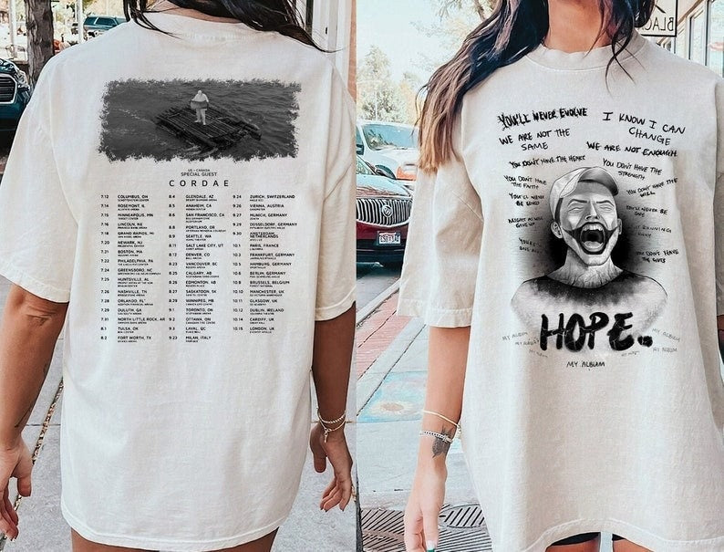 2 Side NF Hope Hope Album Tour Merch T-Shirt