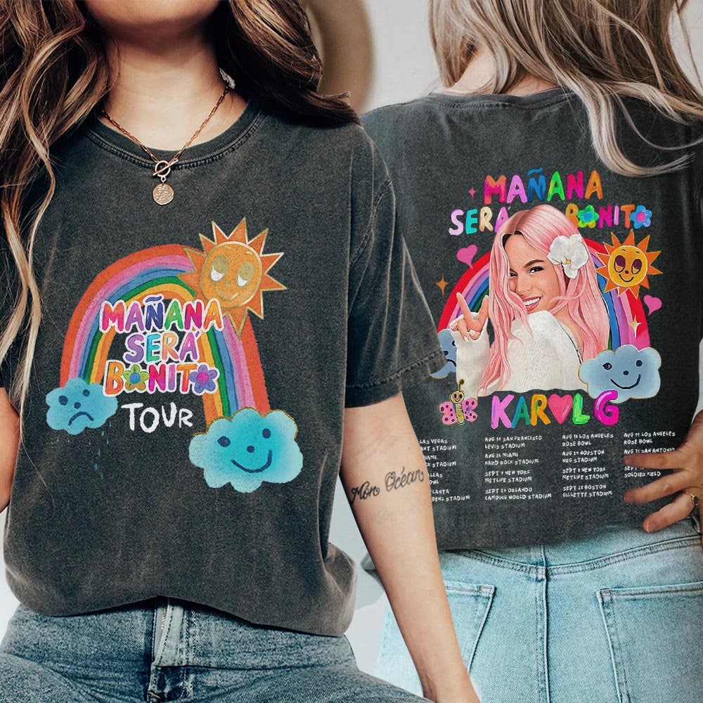 Karol G Manana Sera Bonito Tour Music Shirt, Karol G Pink Hair 2 Side