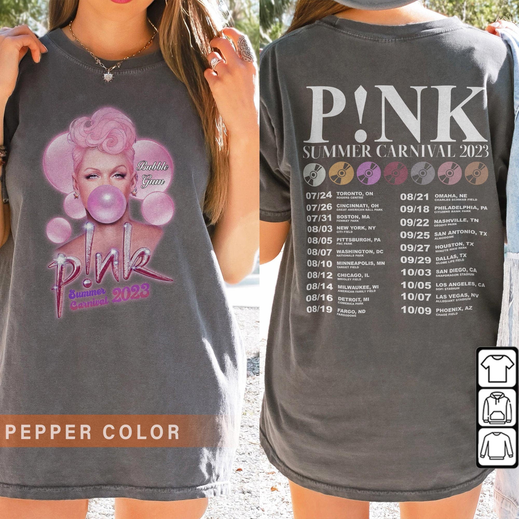 P!nk Music Shirt, Trustfall Album Shirt Pink Singer Summer Carnival 2023 Tour Pink TShirt